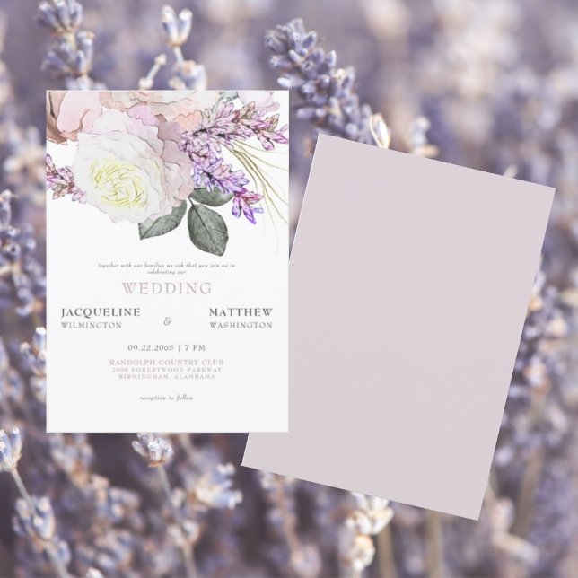 Elegant Dusty rose Floral No Parent Wedding Invitation (Creator Uploaded)