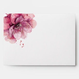 Elegant Dusty Rose Floral Return Address Envelope