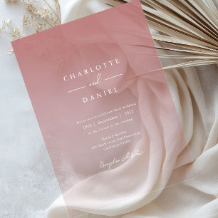 Elegant Dusty Rose Gradient Acrylic Wedding Invitations
