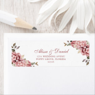 Elegant Dusty Rose Hydrangea Wedding Address