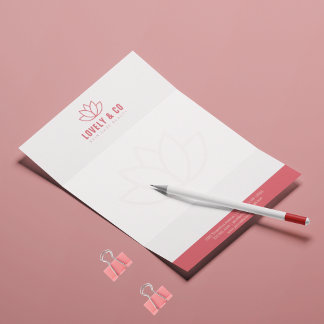 Elegant Dusty Rose & Ivory Salon Beauty Letterhead