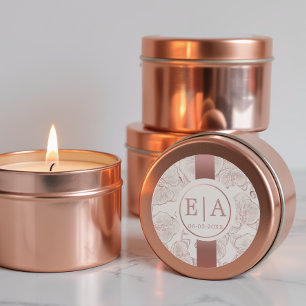 Elegant Dusty Rose Orchid Monogram Wedding  Classic Round Sticker