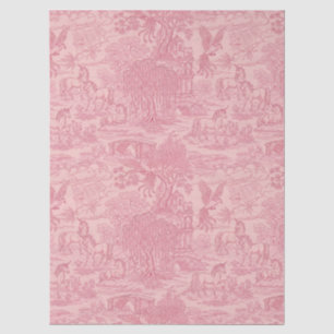 Elegant Dusty Rose Pink Rococo Revival Toile  Tissue Paper
