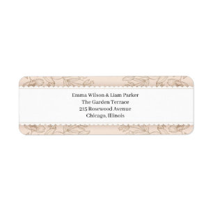 Elegant Dusty Rose Sketched Floral Return Address