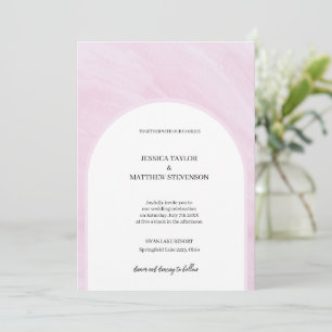 Elegant Dusty Rose Summer Wedding Invitation