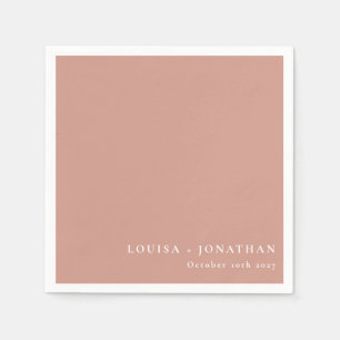 Elegant Dusty Rose Trendy Minimal Custom Napkin