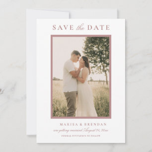 Elegant Dusty Rose Two Sided Photo Wedding Save The Date