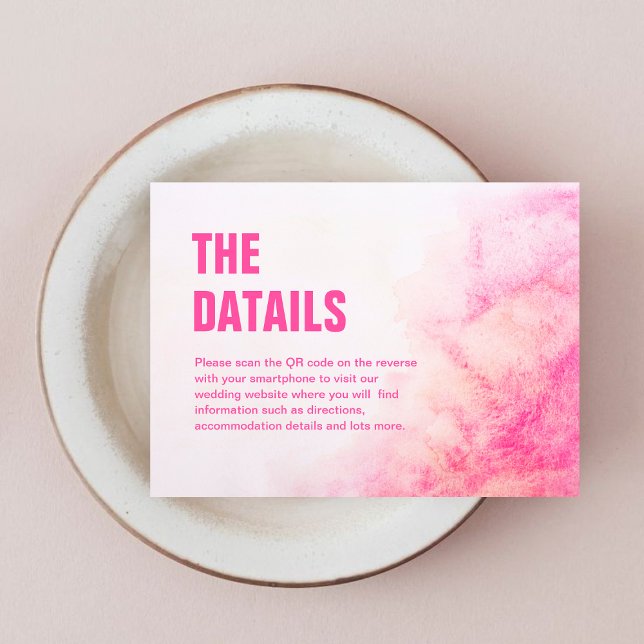 Elegant Dusty Rose Typography Blush Pink QR code Enclosure Card (Creator Uploaded)