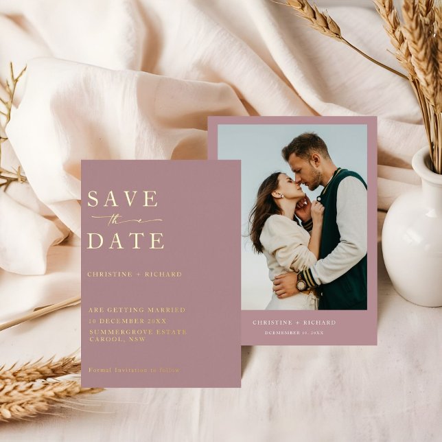 Elegant dusty rose Wedding Save the Date  (Creator Uploaded)