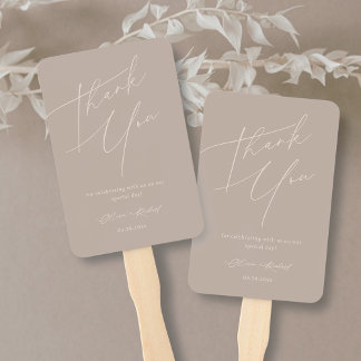 Elegant Dusty Rose Wedding Thank You Hand Fan