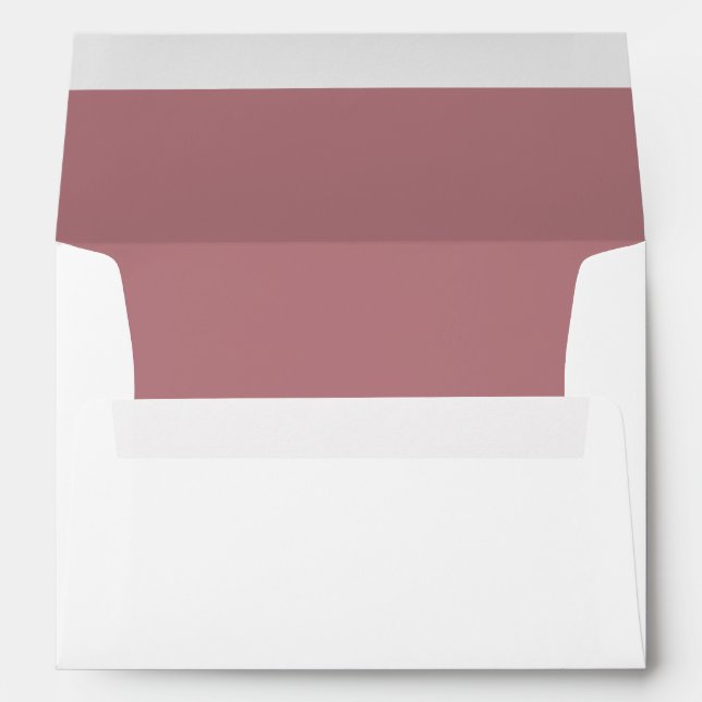 Elegant Dusty Rose & White Wedding Simple Elegant Envelope (Back (Bottom))