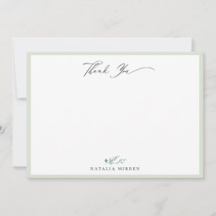 Elegant Dusty Sage Calligraphy Thank You Card