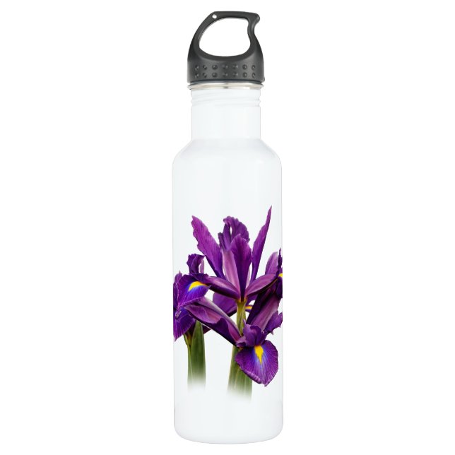 Elegant Dutch Iris Purple Sensation Flowers 710 Ml Water Bottle (Front)