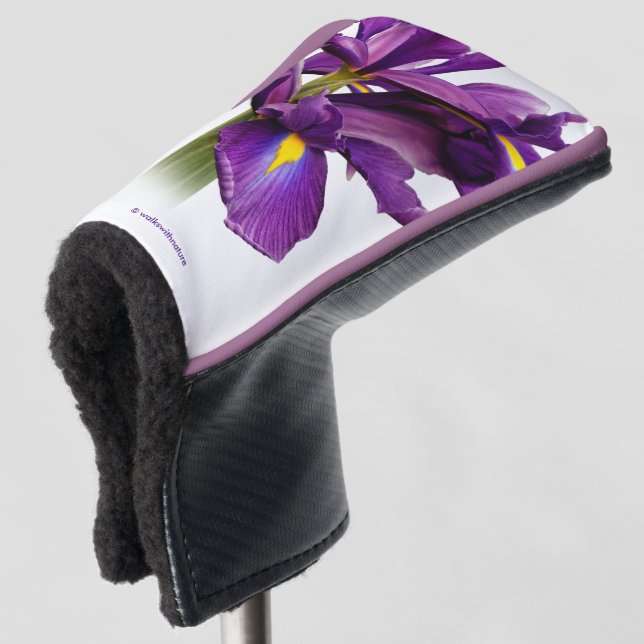 Elegant Dutch Iris Purple Sensation Flowers Golf Head Cover (3/4 Front)
