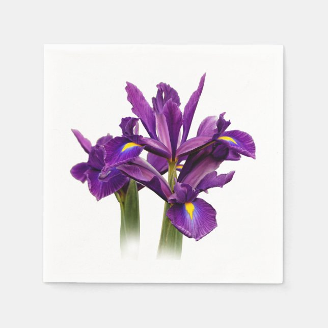 Elegant Dutch Iris Purple Sensation Napkin (Front)