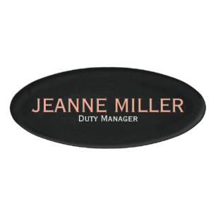 Elegant Duty Manager Name Tag