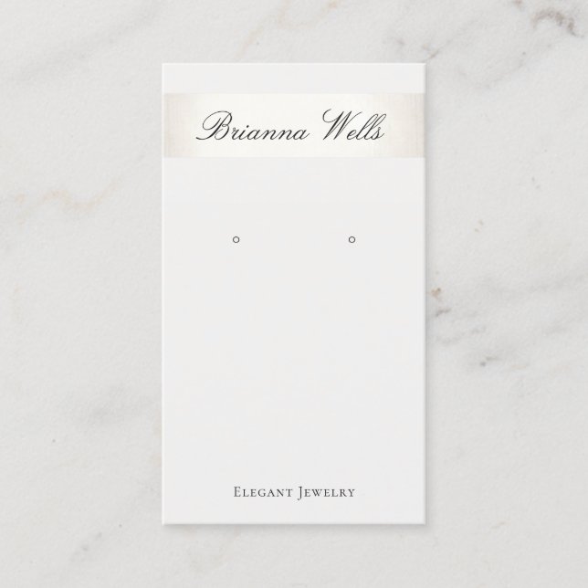 Elegant Earring Display Silver Stripe  Business Card (Front)