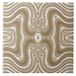 Elegant Earth-Toned Wave Symmetry Tile