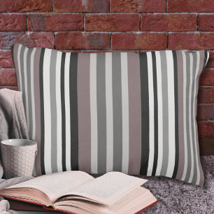 Elegant Earth Tones Brown Savannah Stripes Pattern Accent Pillow