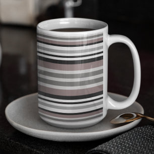 Elegant Earth Tones Brown Savannah Stripes Pattern Coffee Mug