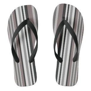 Elegant Earth Tones Brown Savannah Stripes Pattern Flip Flops