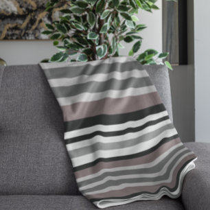 Elegant Earth Tones Brown Savannah Stripes Pattern Throw Blanket