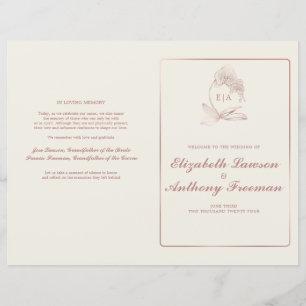 Elegant Earth Tones Floral Wedding Program