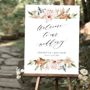 Elegant Earthy Blooms, Sage Wedding Welcome Sign