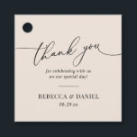 Elegant Earthy Boho Blush Wedding Thank You Favour Tags<br><div class="desc">Designed to coordinate with our Romantic Script wedding collection,  this customizable tag,  features a calligraphy graphic thank you,  paired with a classy serif font in black. Matching items available.</div>