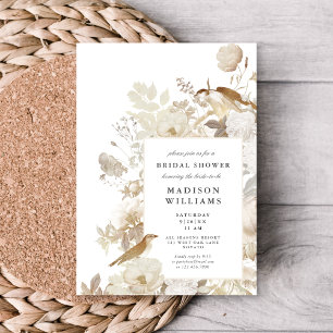 Elegant Earthy Floral Chic Bridal Shower Invitation