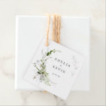 Elegant Earthy Greenery Personalized Names Date Favour Tags<br><div class="desc">Completely customizable,  this design features elegant greenery that frames your details. Perfect for any beautiful event. This is part of my collection called "Earthy Greenery." Thank you for your support and interest inmy design(s),  and be sure to visit my shop to see more of my designs.</div>