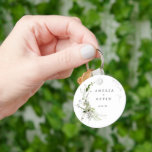 Elegant Earthy Greenery Personalized Names Date Keychain<br><div class="desc">Completely customizable,  this elegant design features delicate watercolor greenery that frames your details. Perfect for any beautiful event. This is part of my collection called "Earthy Greenery." Thank you for your support and interest in my design(s),  and be sure to visit my shop to see more of my designs.</div>