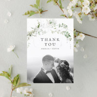 Elegant Earthy Greenery Watercolor Wedding Photo T