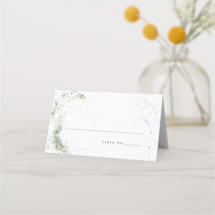 Elegant Earthy Greenery Watercolor Wedding Place C Card