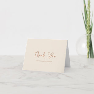 Elegant Earthy Neutrals Modern Wedding Thank You Card