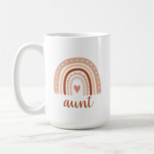 Elegant Earthy Tone Boho Rainbow Aunt Coffee Mug