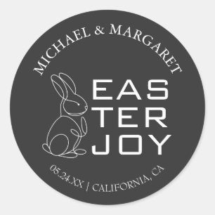 Elegant Easter Blessings Easter Eggs Family Classic Round Sticker
