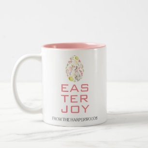 Elegant Easter Blessings Easter Eggs Family Two-Tone Coffee Mug