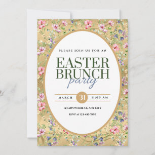 Elegant Easter Brunch Party Floral Announcement