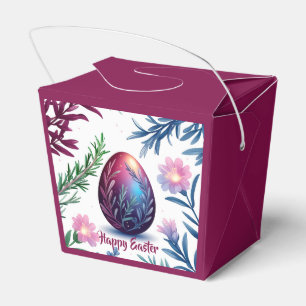 Elegant Easter Egg Botanical Art Favor Box