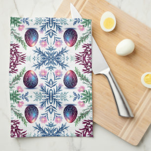 Elegant Easter Egg Botanical Art Kitchen Towel