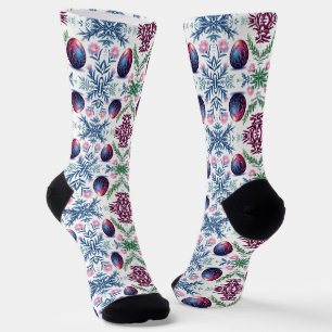 Elegant Easter Egg Botanical Art Socks