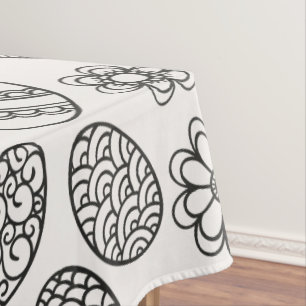 Elegant Easter Eggs Floral Pattern   Tablecloth