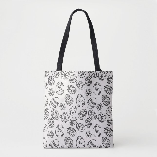 Elegant Easter Eggs Floral Pattern | Tote Bag (Front)