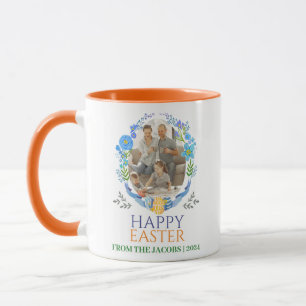 Elegant Easter Floral Calligraphy Christian Photo Mug
