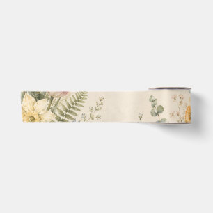 Elegant Easter Greeting,Blue White Porcelain style Satin Ribbon