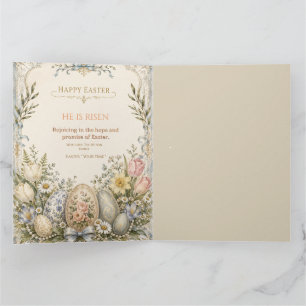 Elegant Easter Greeting,Blue White Porcelain style Thank You Card