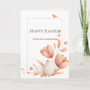 Elegant Easter Greeting Card with Floral Frame