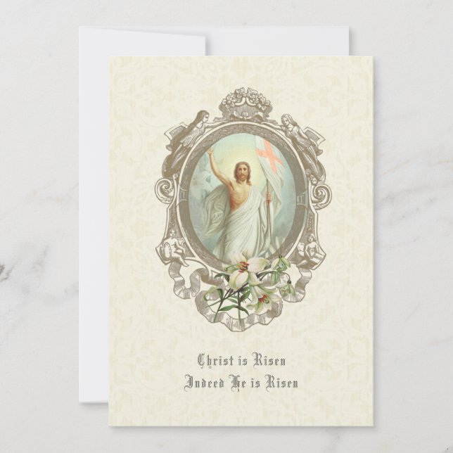Elegant Easter Pascha Resurrection Jesus Lily  (Front)