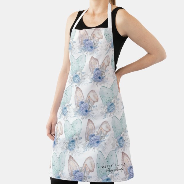 Elegant Easter Personalized Bunny Ears Apron (Insitu)